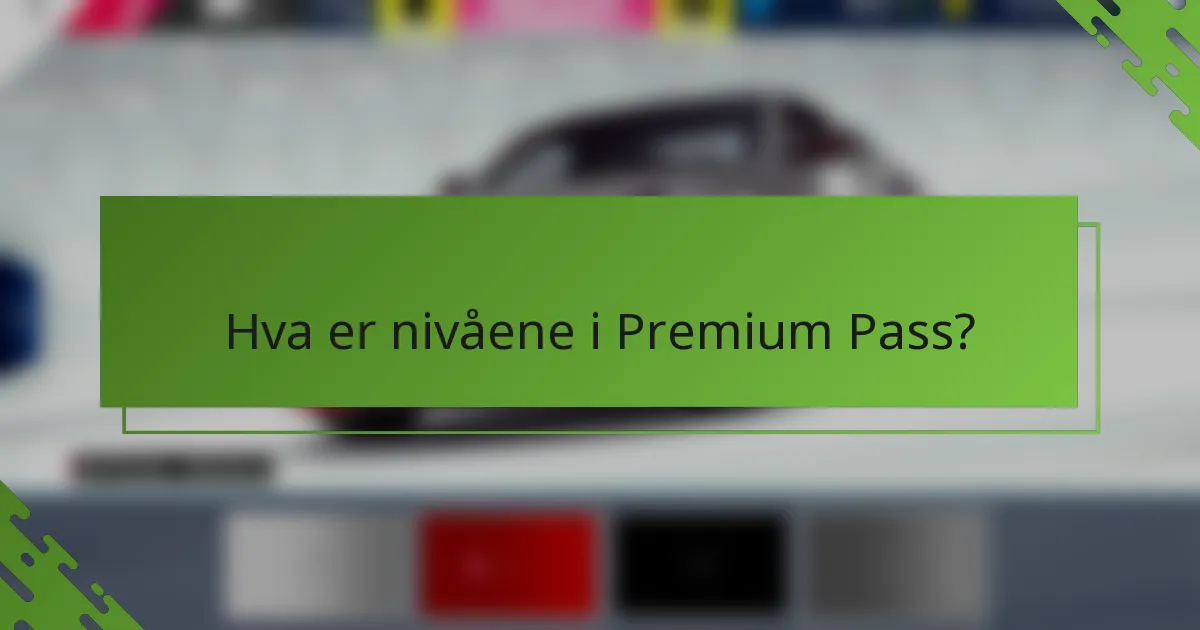 Hva er nivåene i Premium Pass?